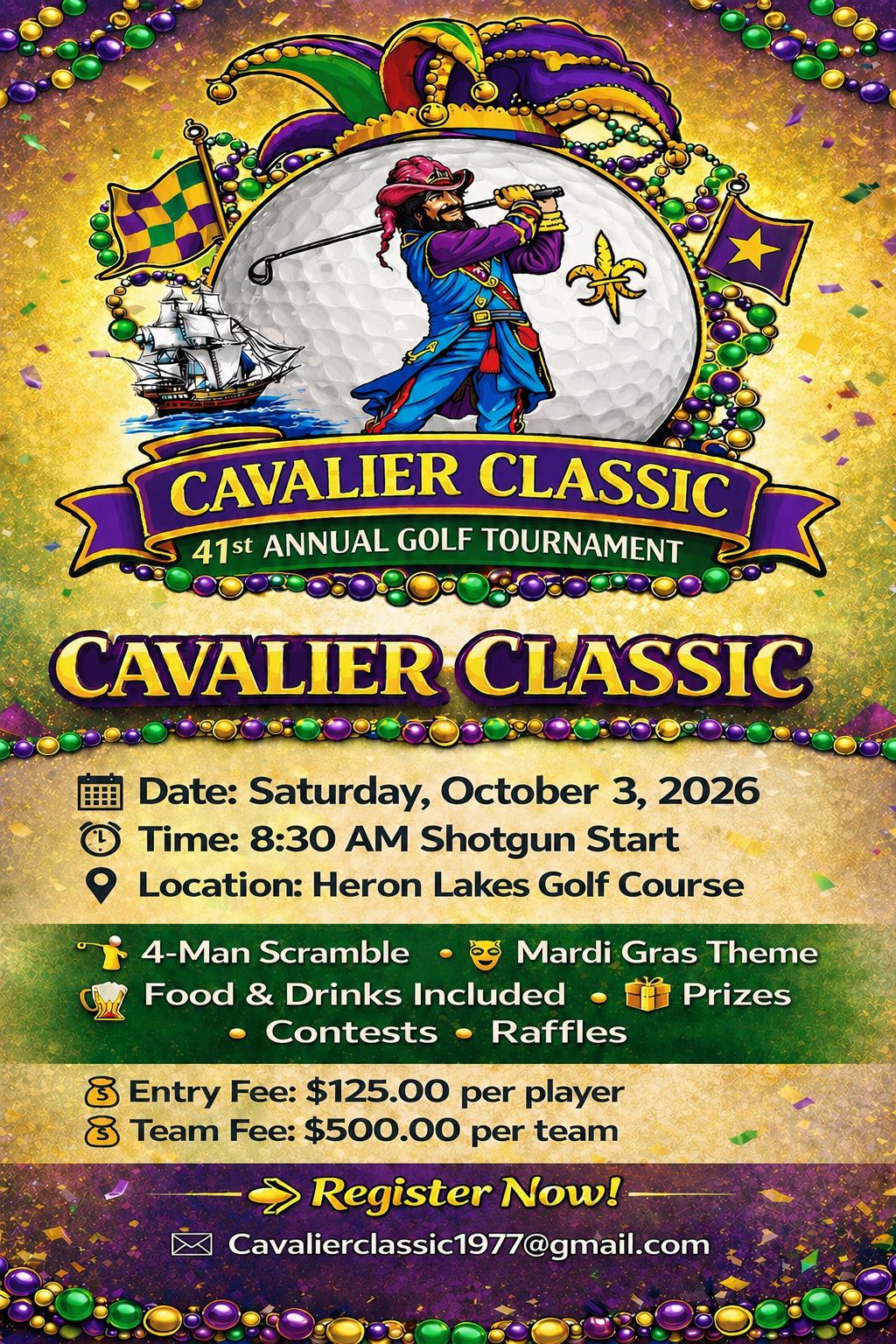 Cavalier Classic Golf Tournament flyer