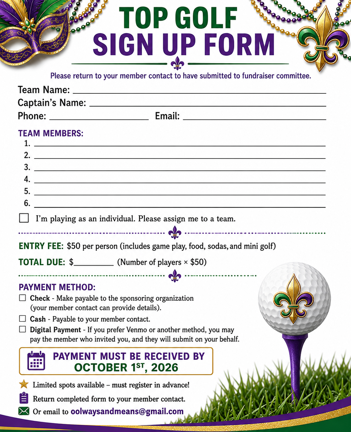 2nd Annual Ways & Means Topgolf Event flyer preview