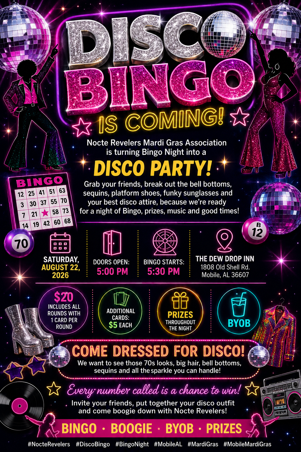 Nocte Revelers Disco Bingo flyer preview